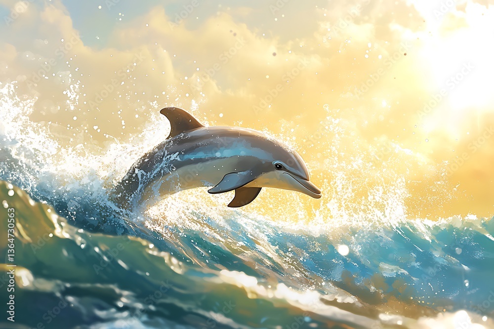 Fototapeta premium dolphin jumping out of water