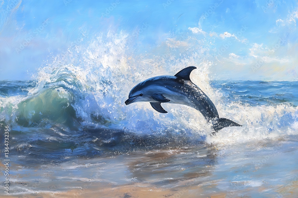 Fototapeta premium dolphin jumping in the water