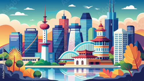 Seoul City Skyline, The best view of South USA AND USE and nice view water pull