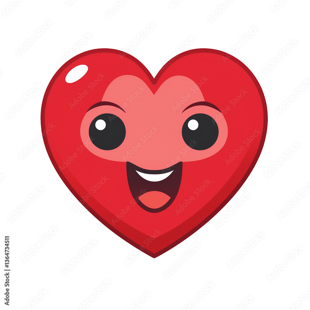 Heart emoji with happy face on transparent png background Heart emoji with happy face on transparent png background