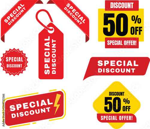 Special Discount discount tags for sales promotions and e-commerce advertising