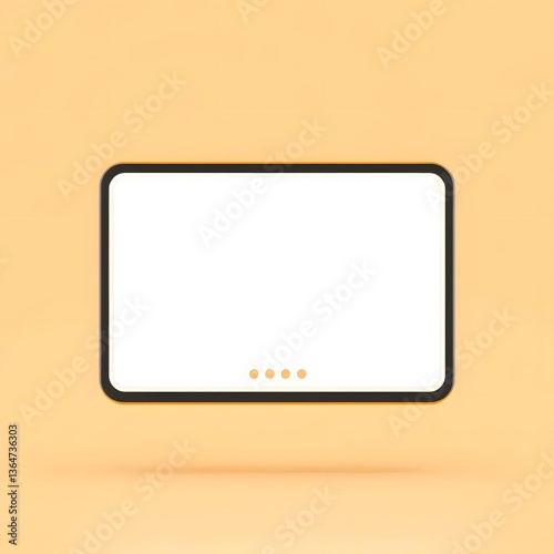 3D Illustration of Golden Floating Chalkboard