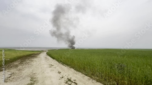 smoke in the field