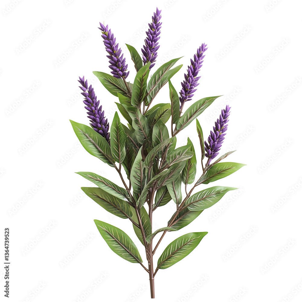 Obraz premium Elegant Purple Lavender Sprig Botanical Illustration, Floral Design Element