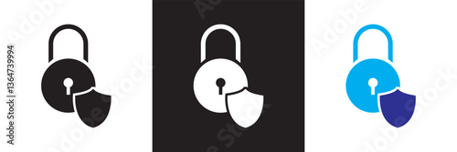 Cyber security icon. Vector illustration. isolated on white and black background. EPS 10