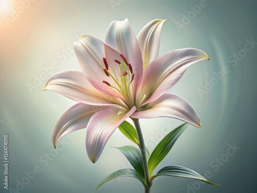 Stunning Single Lily Flower in Studio: Long Exposure Photography