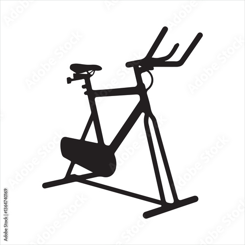 gym with stationary bikes black silhouette
