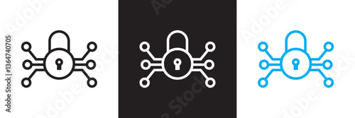 Cyber security icon. Vector illustration. isolated on white and black background. EPS 10