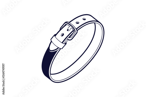 Minimalist vector illustration of a wristband belt on white background