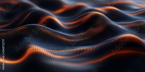 Abstract image of a textured undulating surface with light effects