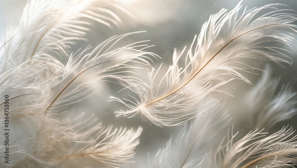 Fototapeta premium White delicate feathers