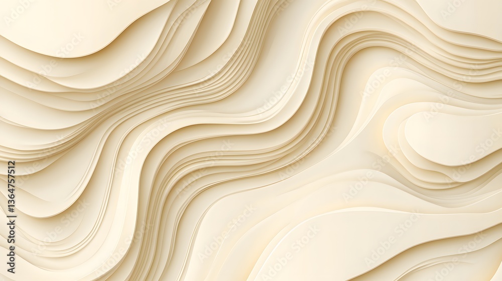 Elegant abstract beige waves, smooth flowing patterns create a soothing and modern backdrop, perfect for minimalistic designs.