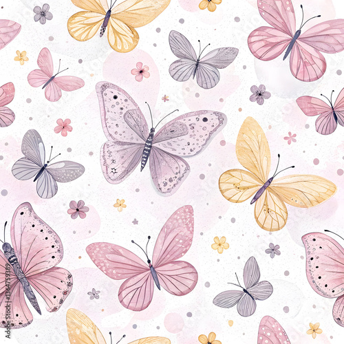 Seamless Playful Butterfly Pattern. Perfect for: Children’s designs, Fun products, Whimsical decor