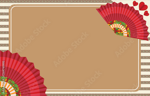 fan card Chinese china celebration frame happy new year