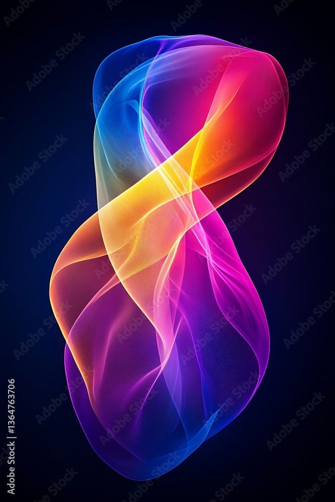 Naklejka premium Vibrant Spectrum Flow Abstract Energy of Modern Multimedia Content and Communication