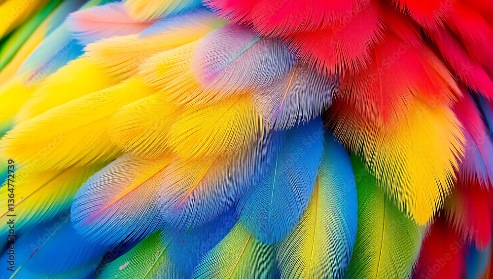Obraz premium Prismatic Plumage: A Symphony of Colors