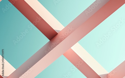 Wallpaper Mural Pastel-toned architectural detail featuring intersecting pink beams against a soft cyan sky, evoking calm through color and form Torontodigital.ca