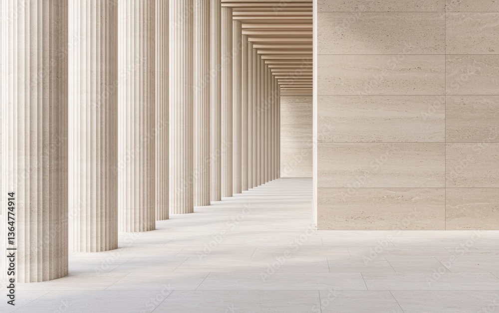 Obraz premium Modern architectural detail of pale stone facades in abstract perspective, emphasizing structure, symmetry, and minimalist expression