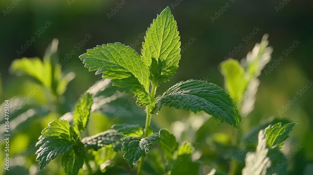 Fresh Mint Leaves in Sunlight Fresh Mint Leaves in Sunlight