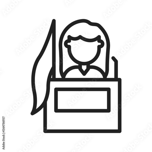 Woman in Politics icon vector image. Suitable for mobile apps, web apps and print media.