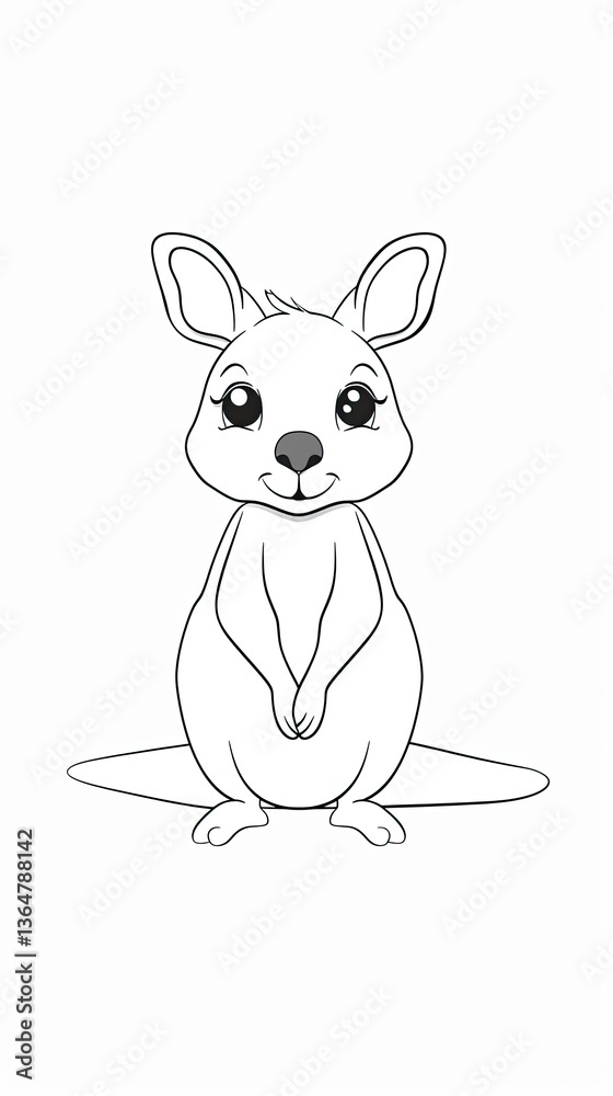 Fototapeta premium a cute cartoon kangaroo 