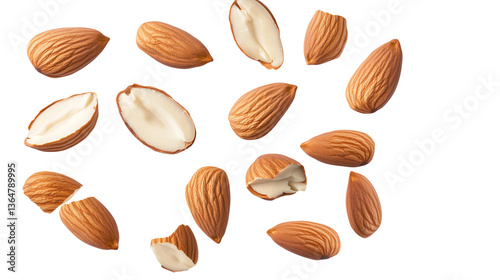 Wallpaper Mural Sliced Almonds with Shell Fragments on Transparent Background Torontodigital.ca