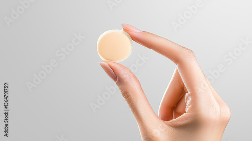 Woman's Hand Holding a Glowing Acne Patch for Clear Skin Treatment