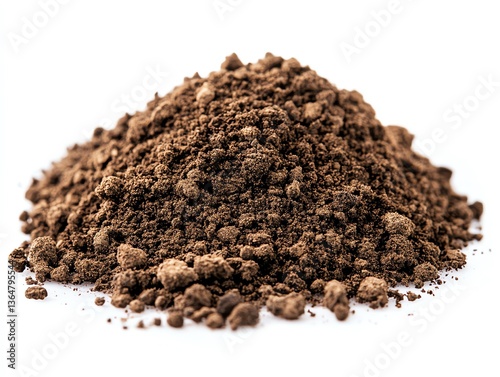 Wallpaper Mural Pile of Fine Brown Soil on White Surface Close-up View Torontodigital.ca