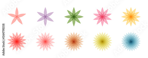 Minimal flower design abstract background. Flower design with depth effect. Simple flower icon vector file for projects.