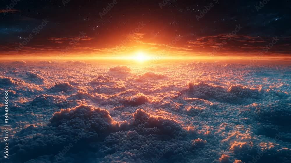 Celestial Sunset Above the Clouds: A Breathtaking Aerial View Celestial Sunset Above the Clouds: A Breathtaking Aerial View