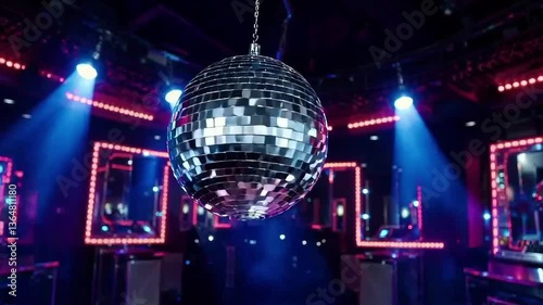 Disco ball and lights in nightclub video