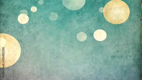 Abstract Teal And Taupe Background With Light Circles