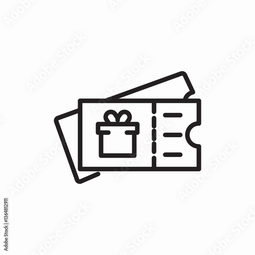gift voucher coupon ticket icon vector sign
