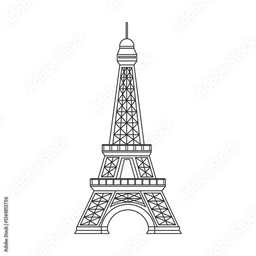 Eiffel tower hand sketched icons. Symbols of Paris