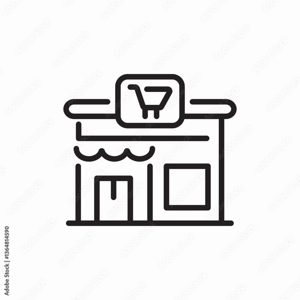 retail shop storefront building icon vector sign retail shop storefront building icon vector sign