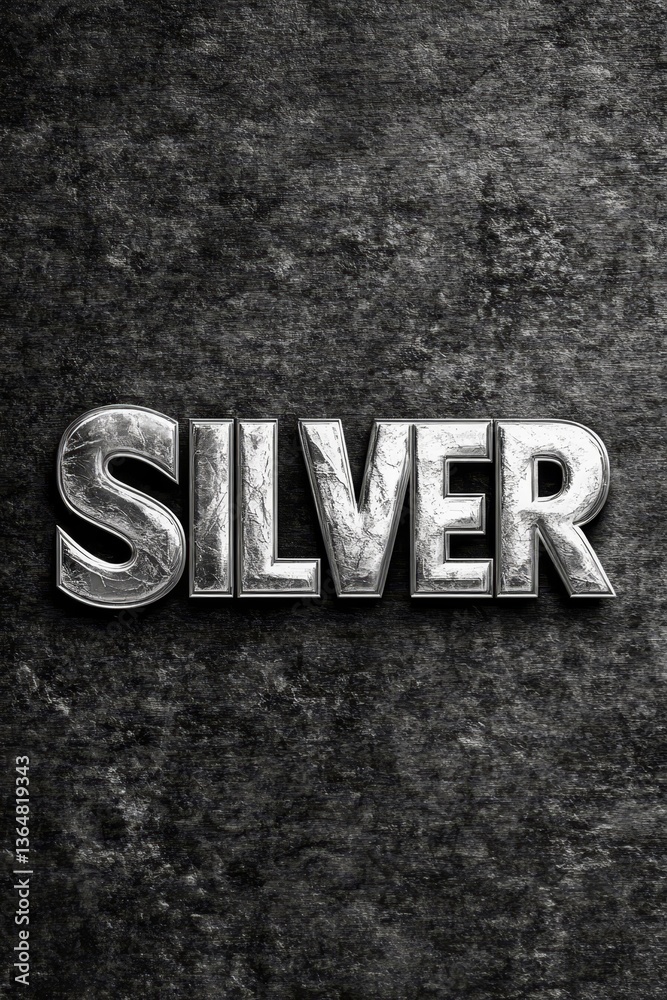 Silver Text Effect, Grunge Background Luxurious Shiny Design on Rustic Banner Poster Silver Text Effect, Grunge Background Luxurious Shiny Design on Rustic Banner Poster