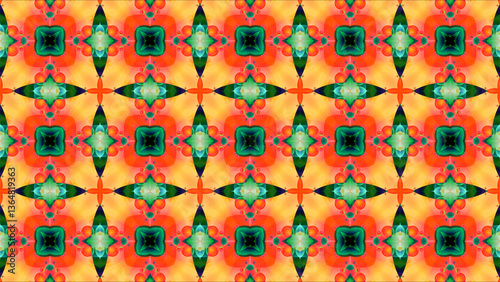 flower dark green and bug orange head jade wing