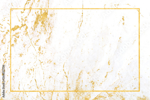 white marble and luxury mineral gold border on texture surface