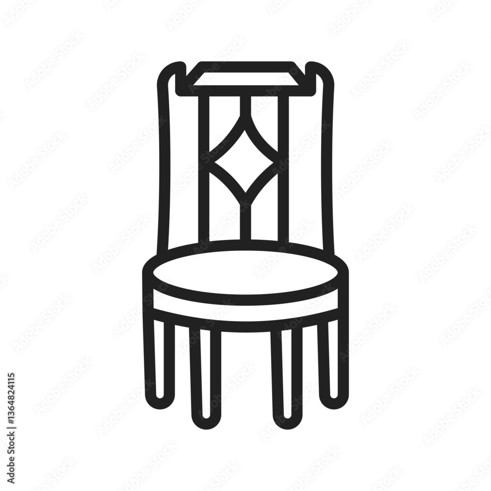 Fototapeta premium Ancient Chair icon vector image. Suitable for mobile apps, web apps and print media.
