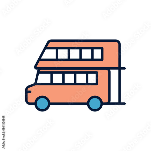Double decker bus Vector icon