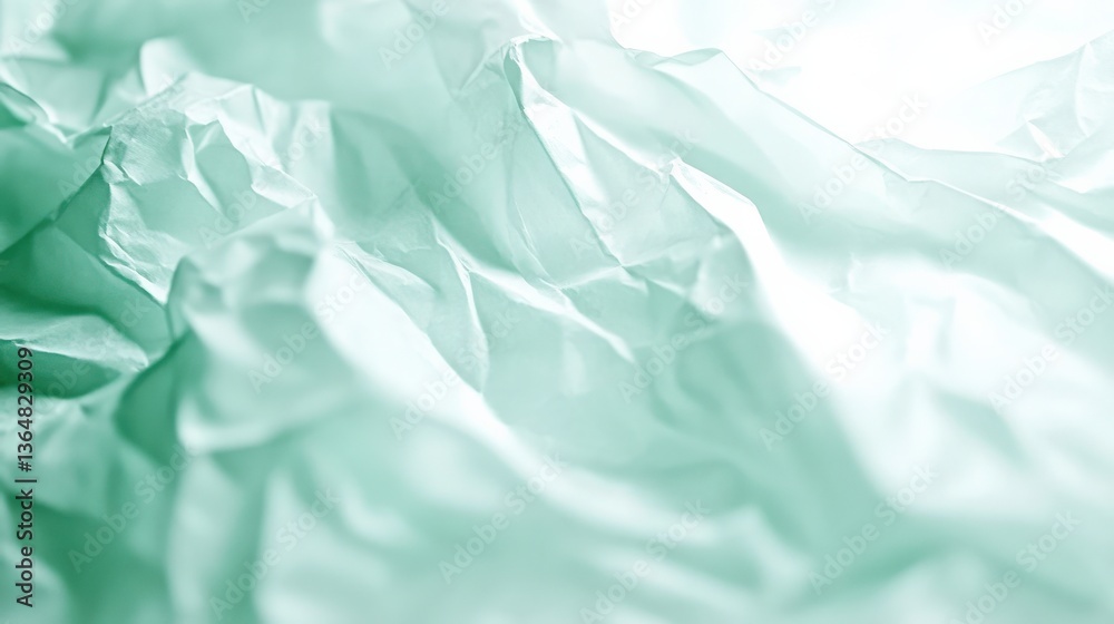 Obraz premium Mint Green Crumpled Paper Texture