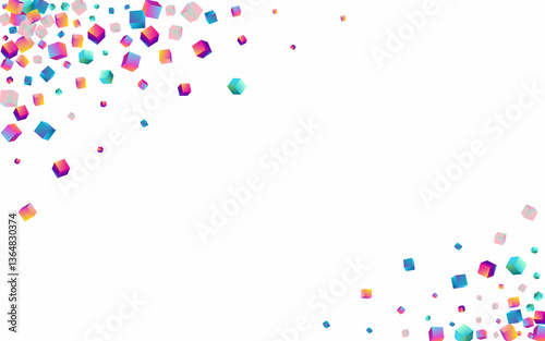 Multicolored Box Vector White Background.