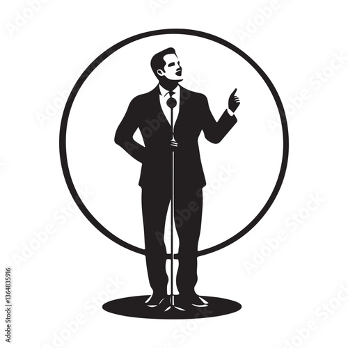 Stand up comedy Design Vector Image on white background.