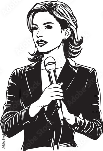 woman with a microphone