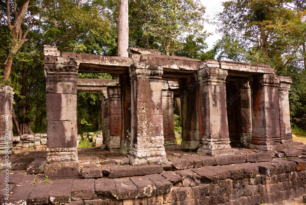 Naklejka premium Angkor ancient temple ruins in Cambodia