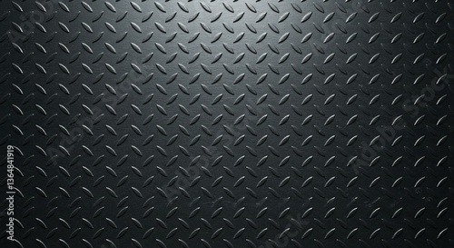 A dark textured metal plate with a raised diamond pattern