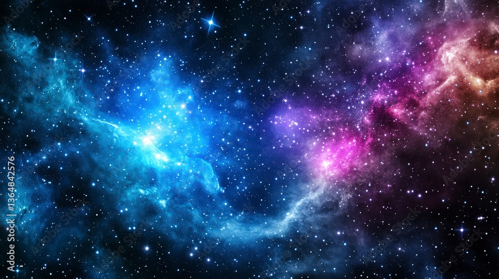 Fototapeta premium Cosmic Nebula Displaying Vibrant Colors