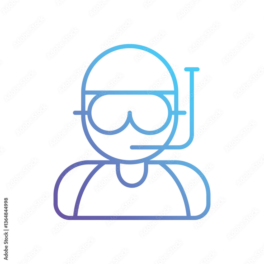 Naklejka premium Scuba diver Vector icon