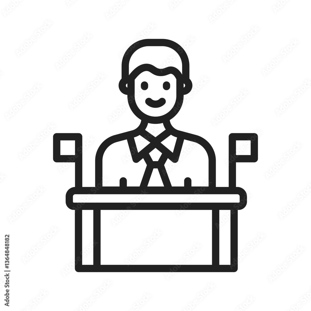 President icon vector image. Suitable for mobile apps, web apps and print media. President icon vector image. Suitable for mobile apps, web apps and print media.
