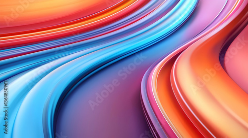 Abstract Colorful Swirling Waves Background